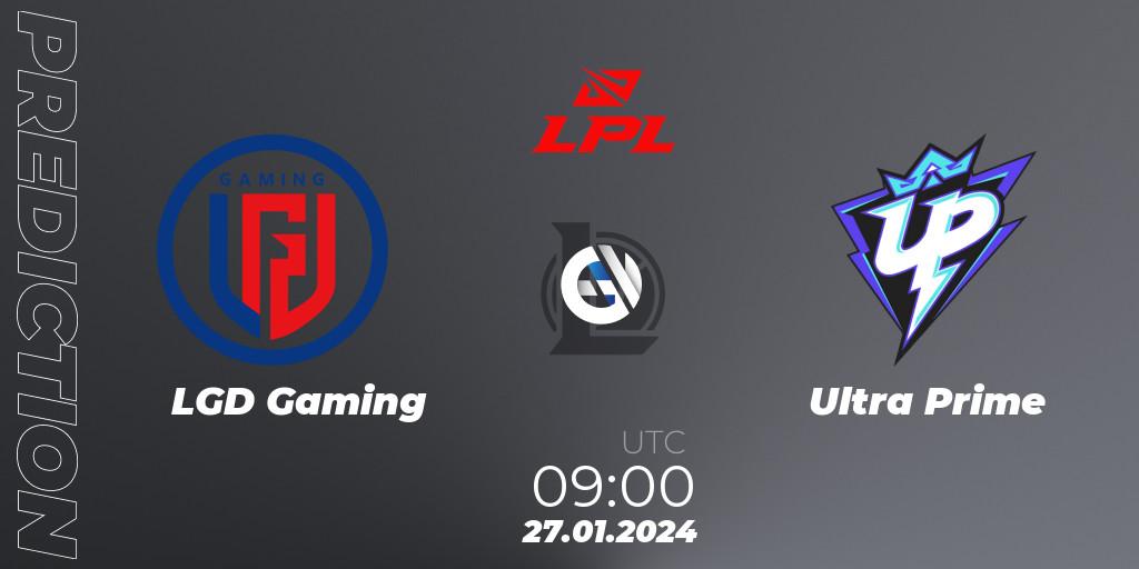 Pronósticos LGD Gaming - Ultra Prime. 27.01.2024 at 09:00. LPL Spring 2024 - Group Stage - LoL