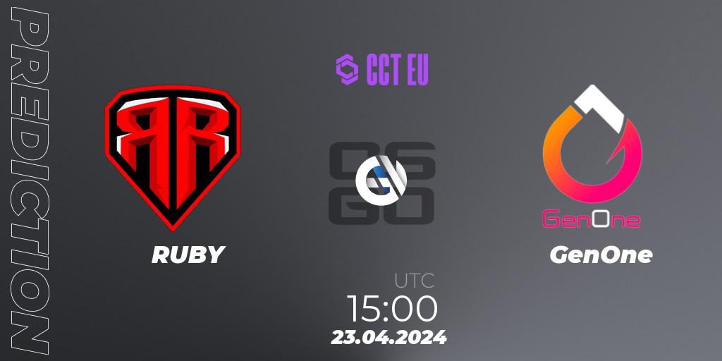 Pronósticos RUBY - GenOne. 23.04.24. CCT Season 2 Europe Series 2 Closed Qualifier - CS2 (CS:GO)