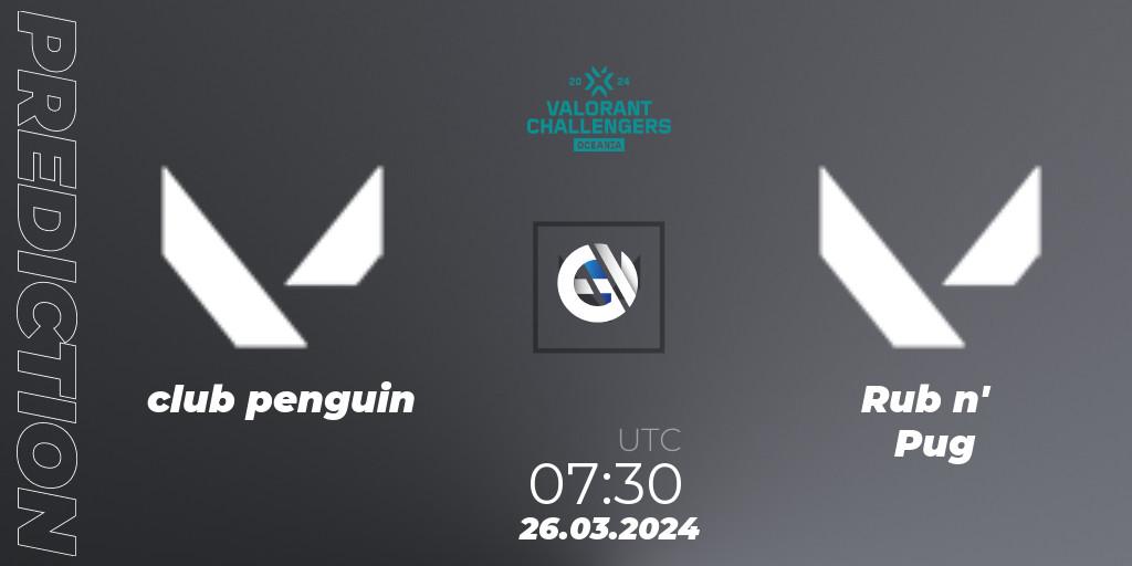 Pronósticos club penguin - Rub n' Pug. 26.03.2024 at 07:30. VALORANT Challengers 2024 Oceania: Split 1 - VALORANT