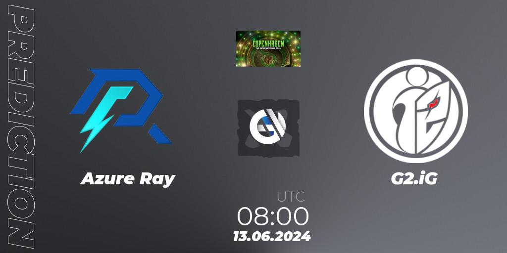 Pronósticos Azure Ray - G2.iG. 13.06.2024 at 08:40. The International 2024 - China Closed Qualifier - Dota 2