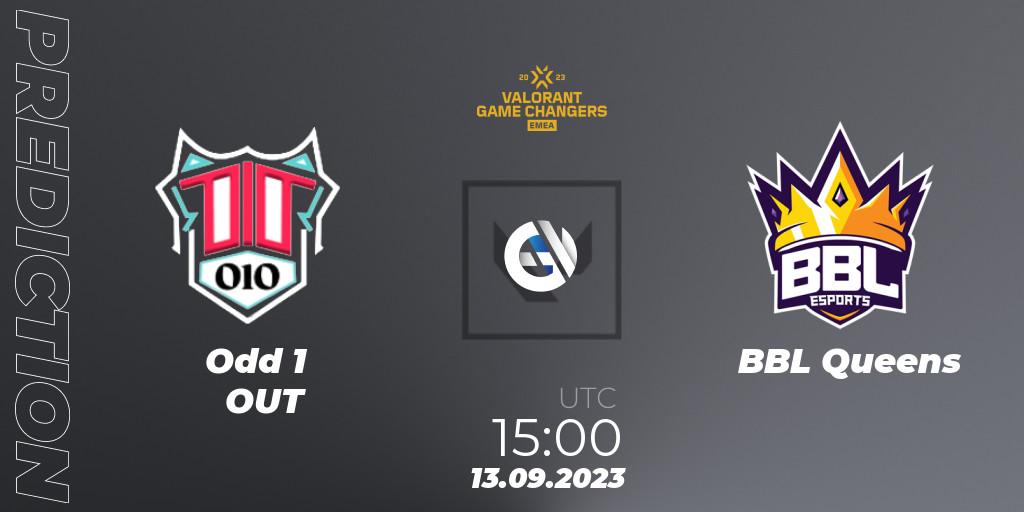 Pronósticos Odd 1 OUT - BBL Queens. 13.09.2023 at 18:00. VCT 2023: Game Changers EMEA Stage 3 - Group Stage - VALORANT
