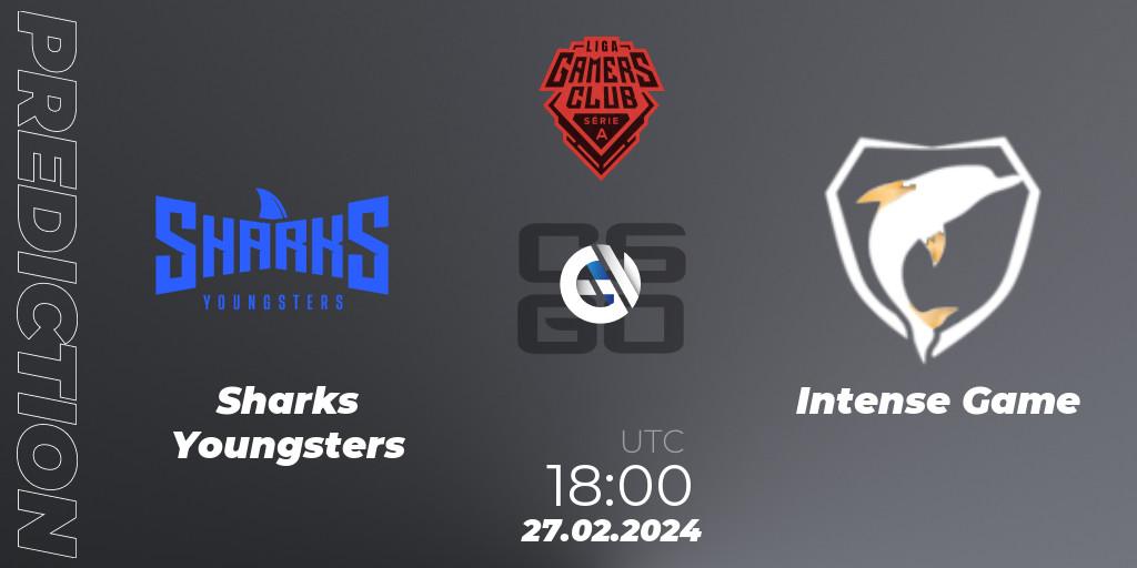 Pronósticos Sharks Youngsters - Intense Game. 27.02.2024 at 18:00. Gamers Club Liga Série A: February 2024 - Counter-Strike (CS2)