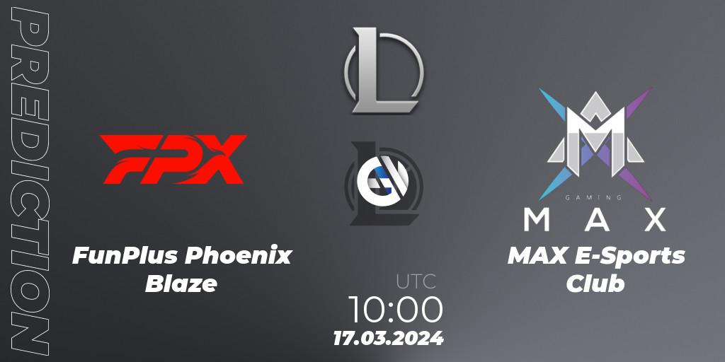 Pronósticos FunPlus Phoenix Blaze - MAX E-Sports Club. 17.03.24. LDL 2024 - Stage 1 - LoL