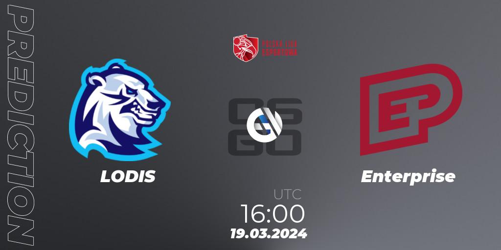 Pronósticos LODIS - Enterprise. 19.03.24. Polska Liga Esportowa 2024: Split #1 - CS2 (CS:GO)