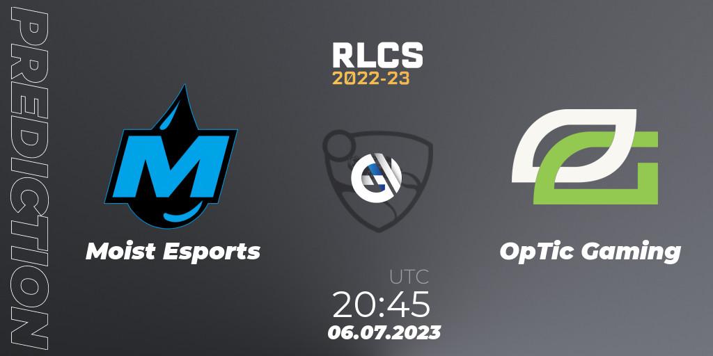 Pronósticos Moist Esports - OpTic Gaming. 06.07.2023 at 20:45. RLCS 2022-23 Spring Major - Rocket League