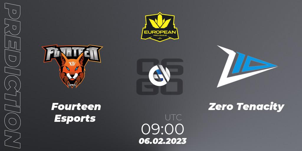 Pronósticos Fourteen Esports - Zero Tenacity. 06.02.23. European Pro League Season 6: Division 2 - CS2 (CS:GO)