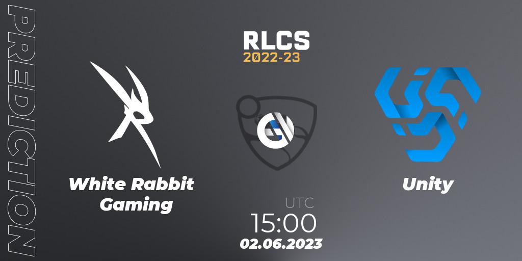 Pronósticos White Rabbit Gaming - Unity. 09.06.23. RLCS 2022-23 - Spring: Sub-Saharan Africa Regional 3 - Spring Invitational - Rocket League