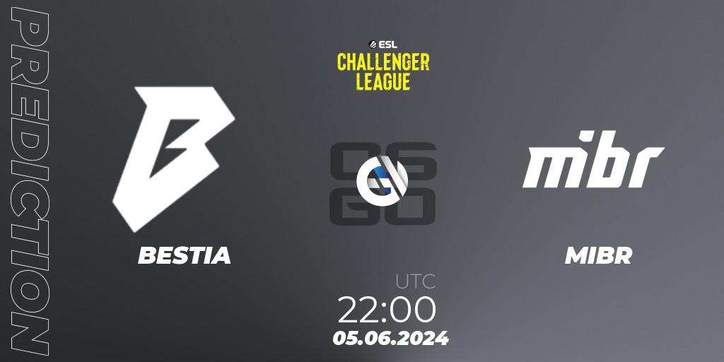 Pronósticos BESTIA - MIBR. 05.06.2024 at 22:10. ESL Challenger League Season 47: South America - Counter-Strike (CS2)