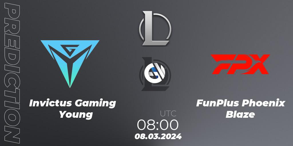 Pronósticos Invictus Gaming Young - FunPlus Phoenix Blaze. 08.03.24. LDL 2024 - Stage 1 - LoL