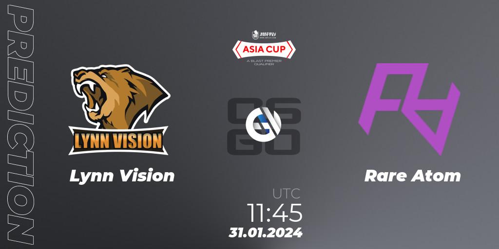 Pronósticos Lynn Vision - Rare Atom. 31.01.24. 5E Arena Asia Cup Spring 2024 - BLAST Premier Qualifier - CS2 (CS:GO)