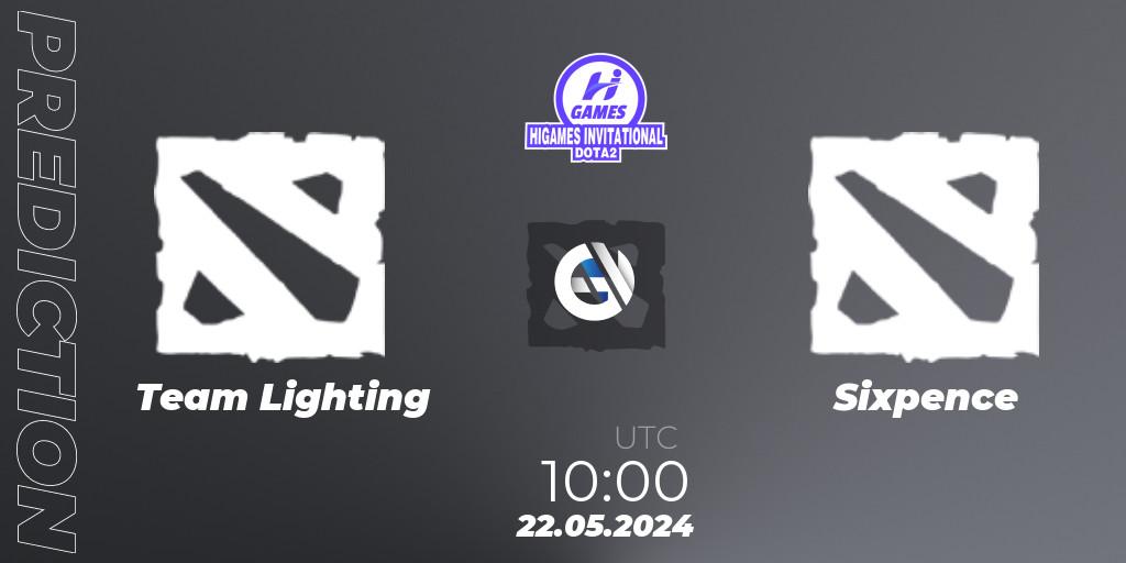 Pronósticos Team Lighting - Sixpence. 22.05.2024 at 10:00. HiGames Invitational - Dota 2