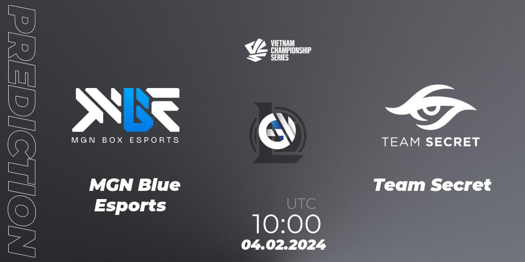 Pronósticos MGN Blue Esports - Team Secret. 04.02.2024 at 10:00. VCS Dawn 2024 - Group Stage - LoL