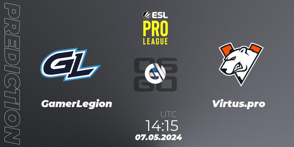 Pronósticos GamerLegion - Virtus.pro. 07.05.24. ESL Pro League Season 19 - CS2 (CS:GO)