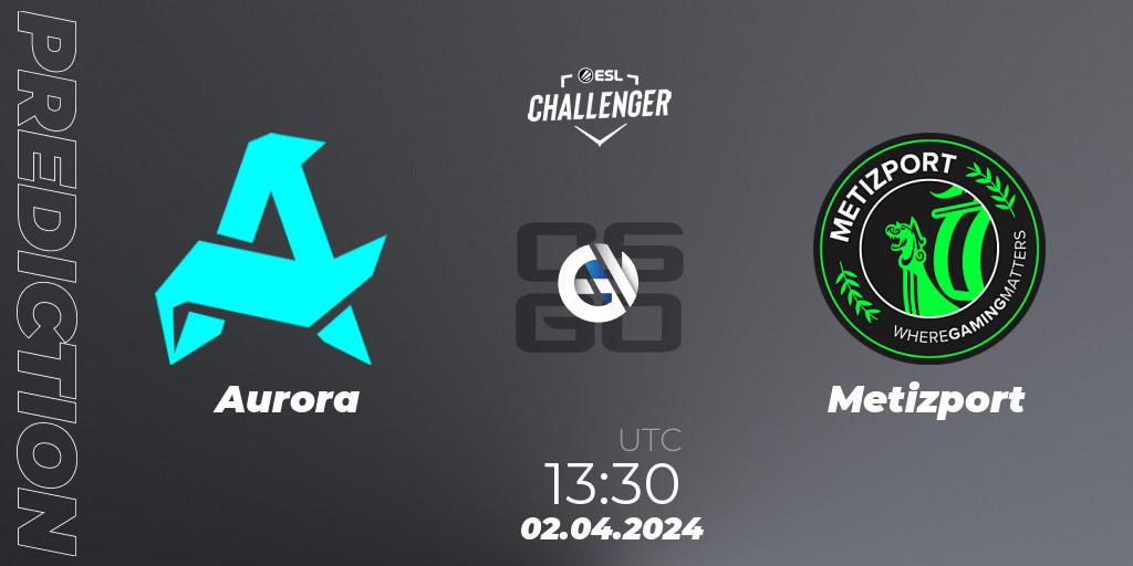 Pronósticos Aurora - Metizport. 02.04.24. ESL Challenger #57: European Closed Qualifier - CS2 (CS:GO)