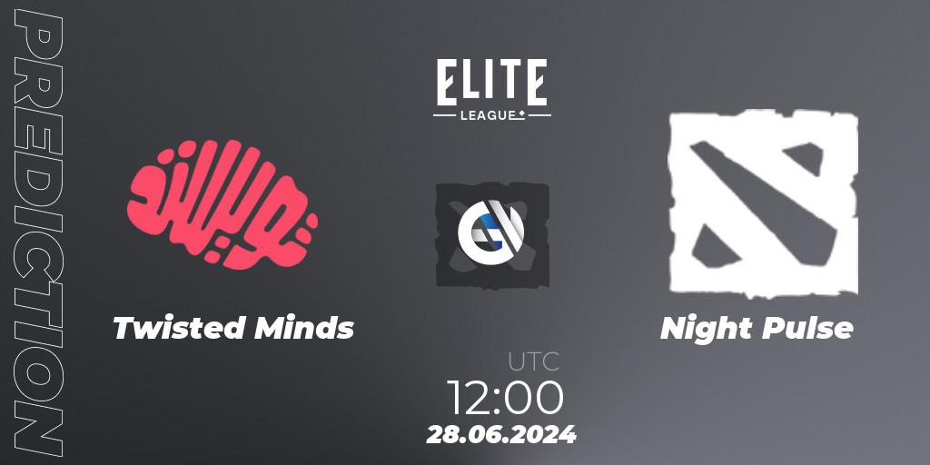 Pronósticos Twisted Minds - Night Pulse. 28.06.2024 at 12:00. Elite League Season 2: Western Europe Closed Qualifier - Dota 2