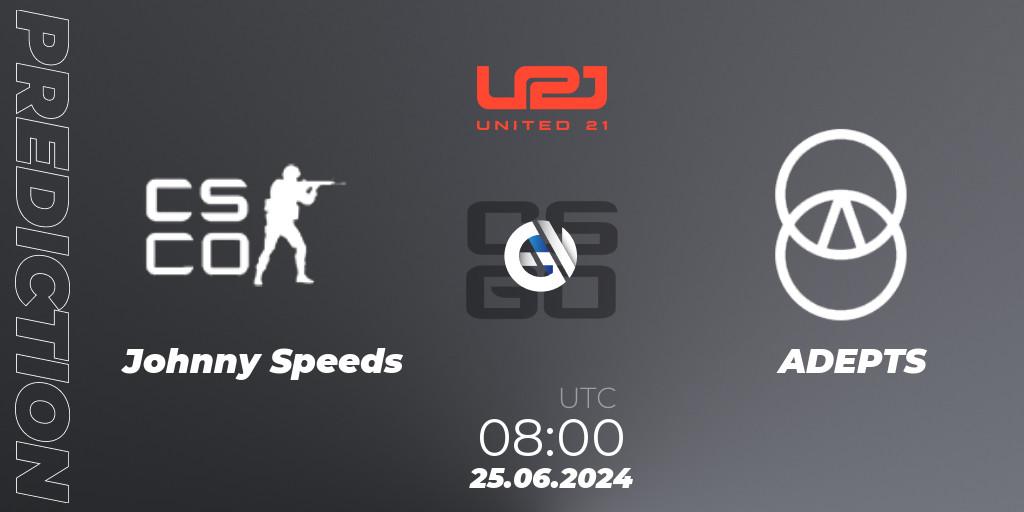 Pronósticos Johnny Speeds - ADEPTS. 25.06.2024 at 08:00. United21 Season 17 - Counter-Strike (CS2)