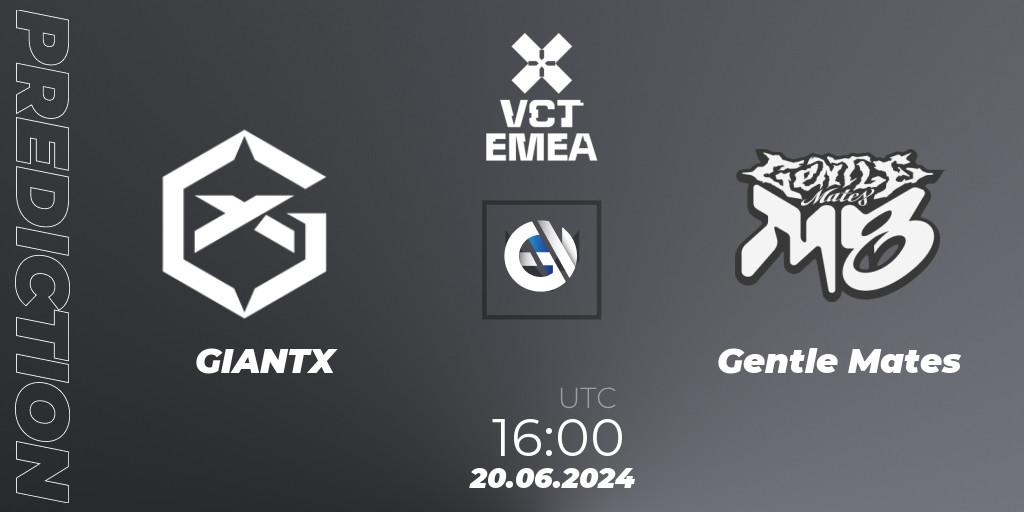 Pronósticos GIANTX - Gentle Mates. 20.06.2024 at 16:00. VALORANT Champions Tour 2024: EMEA League - Stage 2 - Group Stage - VALORANT