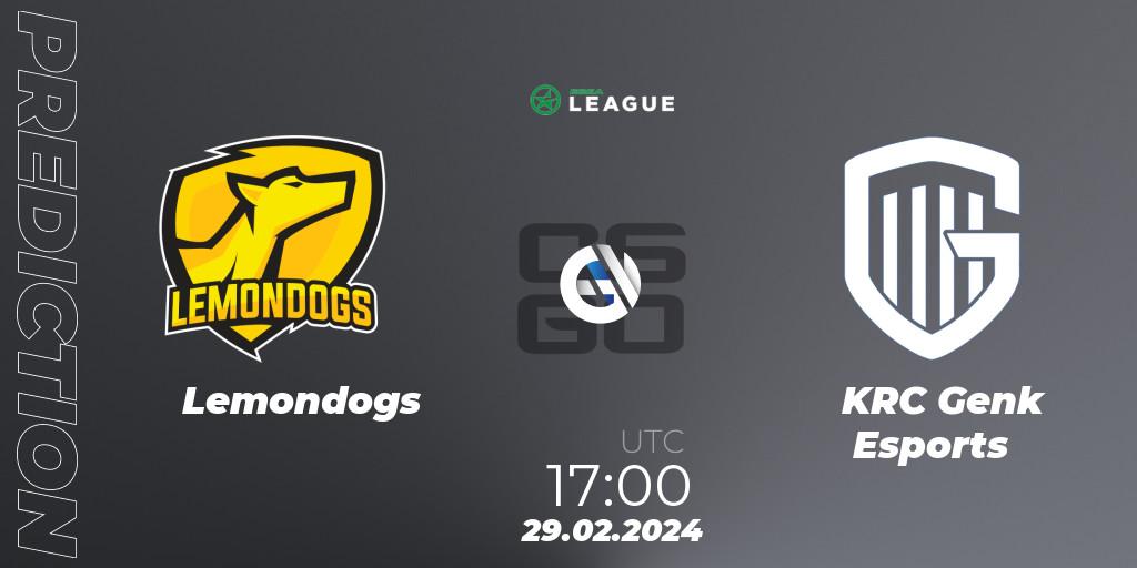 Pronósticos Lemondogs - KRC Genk Esports. 29.02.24. ESEA Season 48: Advanced Division - Europe - CS2 (CS:GO)