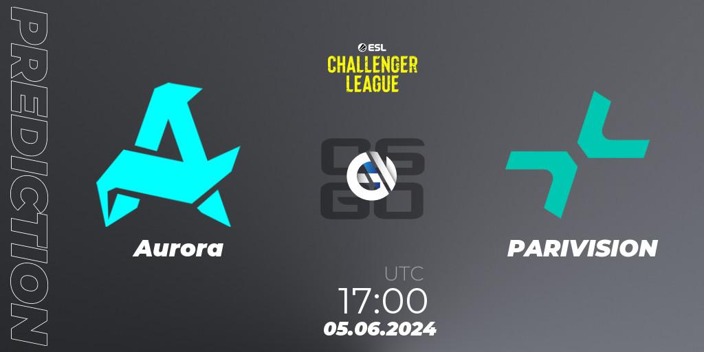 Pronósticos Aurora - PARIVISION. 05.06.2024 at 17:00. ESL Challenger League Season 47: Europe - Counter-Strike (CS2)