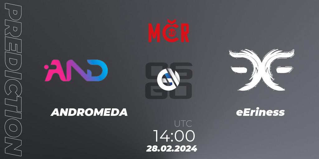 Pronósticos ANDROMEDA - eEriness. 28.02.24. Tipsport Cup Winter 2024: Closed Qualifier - CS2 (CS:GO)