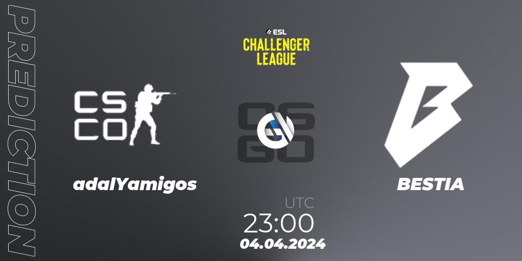 Pronósticos adalYamigos - BESTIA. 05.04.24. ESL Challenger League Season 47: South America - CS2 (CS:GO)