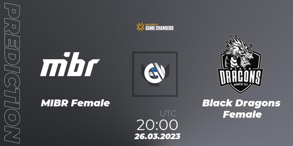 Pronósticos MIBR Female - Black Dragons Female. 26.03.23. VCT 2023: Game Changers Brazil Series 1 - VALORANT