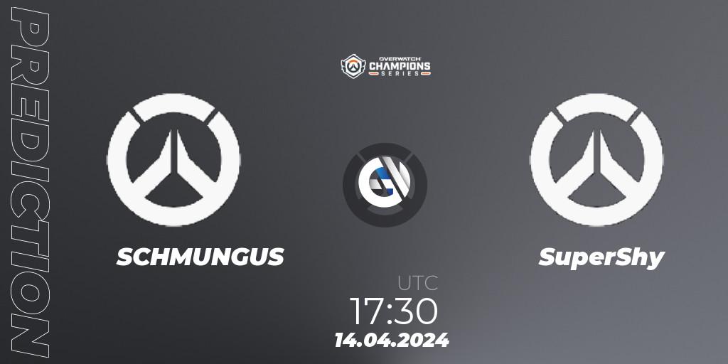 Pronósticos SCHMUNGUS - SuperShy. 14.04.2024 at 17:30. Overwatch Champions Series 2024 - EMEA Stage 2 Group Stage - Overwatch