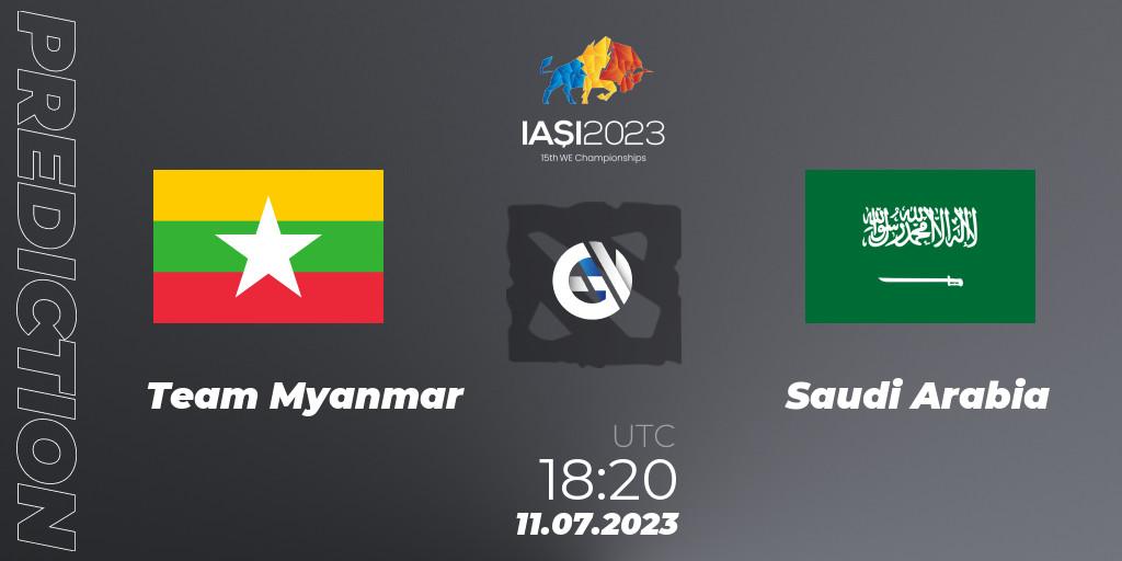 Pronósticos Team Myanmar - Saudi Arabia. 11.07.2023 at 18:14. Gamers8 IESF Asian Championship 2023 - Dota 2