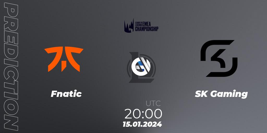 Pronósticos Fnatic - SK Gaming. 15.01.2024 at 20:00. LEC Winter 2024 - Regular Season - LoL
