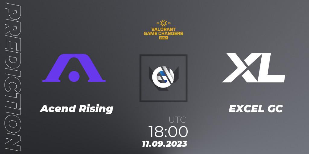 Pronósticos Acend Rising - EXCEL GC. 11.09.2023 at 15:10. VCT 2023: Game Changers EMEA Stage 3 - Group Stage - VALORANT