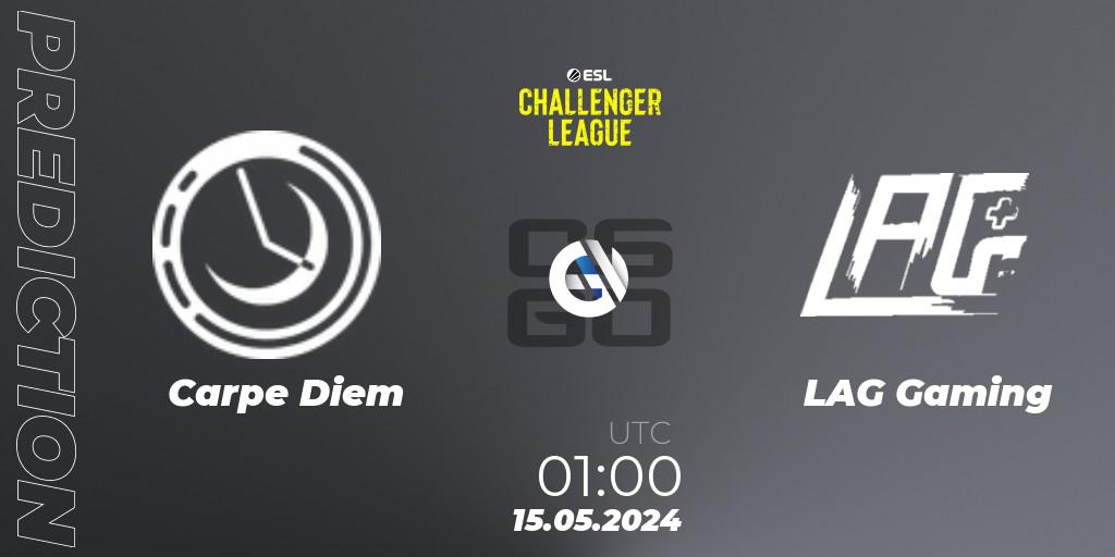 Pronósticos Carpe Diem - LAG Gaming. 15.05.2024 at 01:00. ESL Challenger League Season 47: North America - Counter-Strike (CS2)