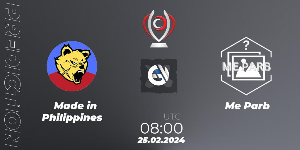 Pronósticos Made in Philippines - Me Parb. 25.02.2024 at 08:51. Opus League - Dota 2