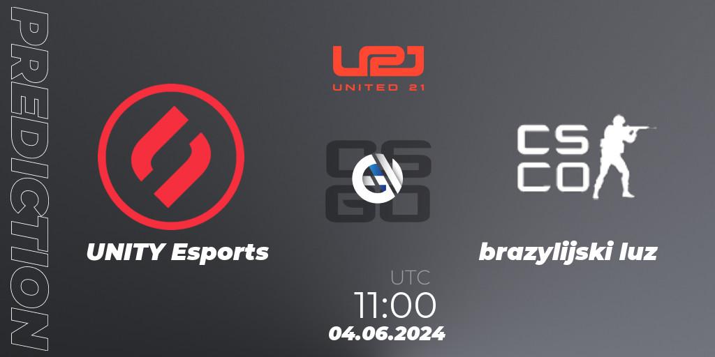 Pronósticos UNITY Esports - brazylijski luz. 04.06.2024 at 11:00. United21 Season 16 - Counter-Strike (CS2)