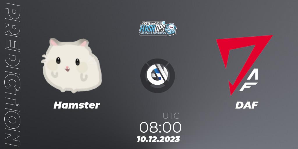 Pronósticos Hamster - DAF. 10.12.2023 at 08:00. Flash Ops Holiday Showdown - APAC Finals - Overwatch
