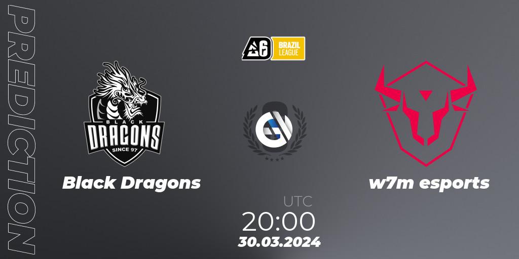 Pronósticos Black Dragons - w7m esports. 30.03.24. Brazil League 2024 - Stage 1 - Rainbow Six