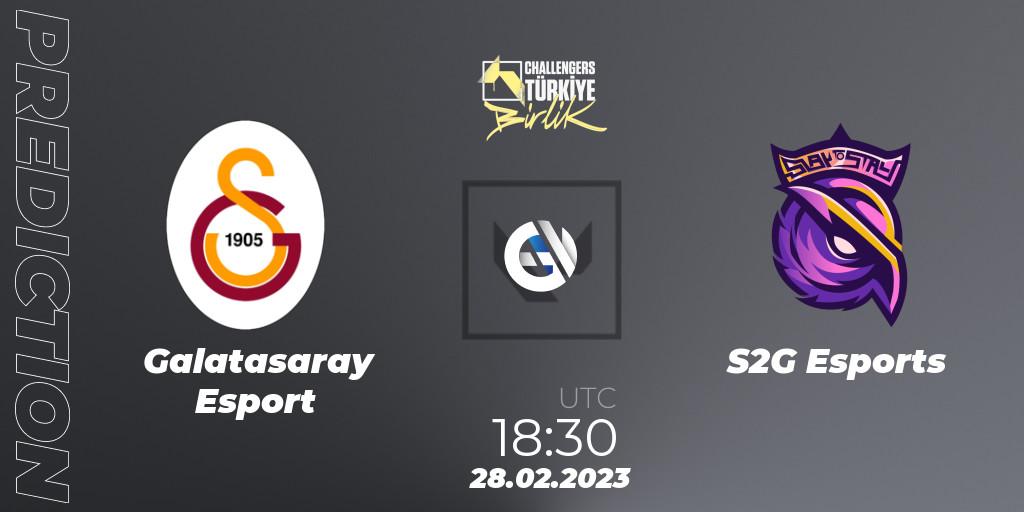 Pronósticos Galatasaray Esport - S2G Esports. 28.02.2023 at 18:30. VALORANT Challengers 2023 Turkey: Birlik Split 1 - VALORANT