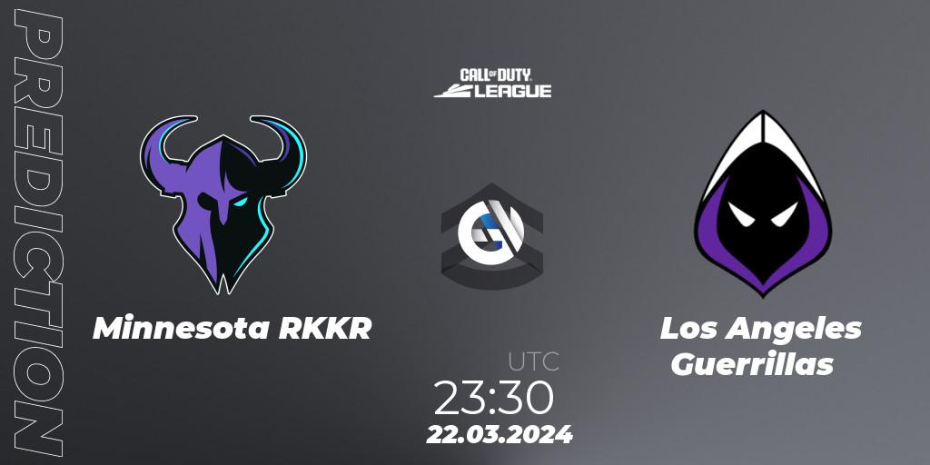 Pronósticos Minnesota RØKKR - Los Angeles Guerrillas. 22.03.2024 at 23:30. Call of Duty League 2024: Stage 2 Major - Call of Duty