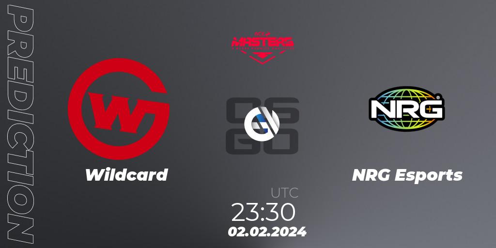 Pronósticos Wildcard - NRG Esports. 02.02.2024 at 23:30. ACE North American Masters Spring 2024 - A BLAST Premier Qualifier - Counter-Strike (CS2)