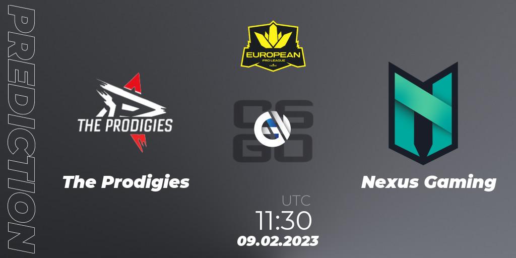 Pronósticos The Prodigies - Nexus Gaming. 09.02.23. European Pro League Season 6: Division 2 - CS2 (CS:GO)