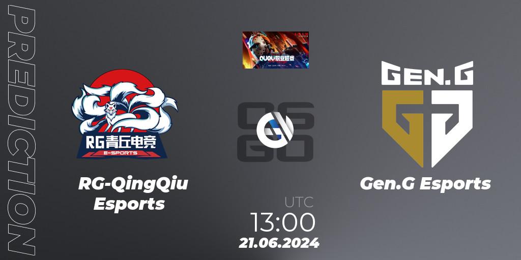 Pronósticos RG-QingQiu Esports - Gen.G Esports. 21.06.2024 at 13:00. QU Pro League - Counter-Strike (CS2)