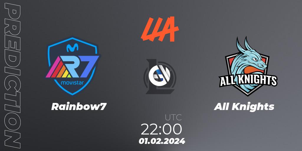 Pronósticos Rainbow7 - All Knights. 01.02.24. LLA 2024 Opening Group Stage - LoL