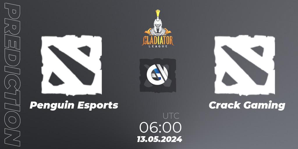 Pronósticos Penguin Esports - Crack Gaming. 13.05.2024 at 03:00. Gladiator League - Dota 2