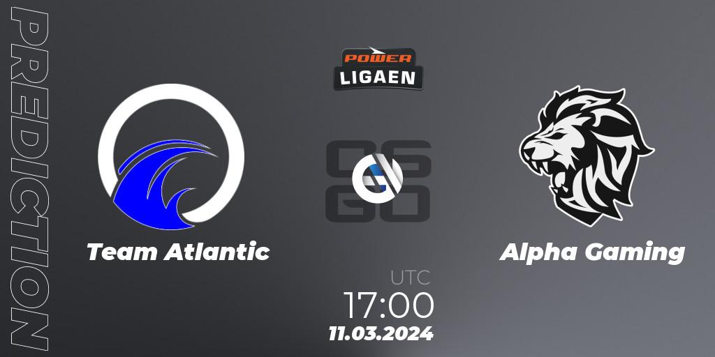 Pronósticos Team Atlantic - Alpha Gaming. 11.03.2024 at 17:00. Dust2.dk Ligaen Season 25 - Counter-Strike (CS2)