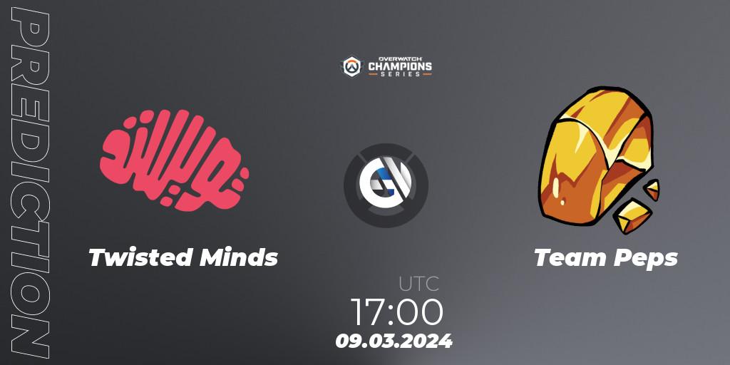 Pronósticos Twisted Minds - Team Peps. 09.03.2024 at 17:00. Overwatch Champions Series 2024 - EMEA Stage 1 Group Stage - Overwatch