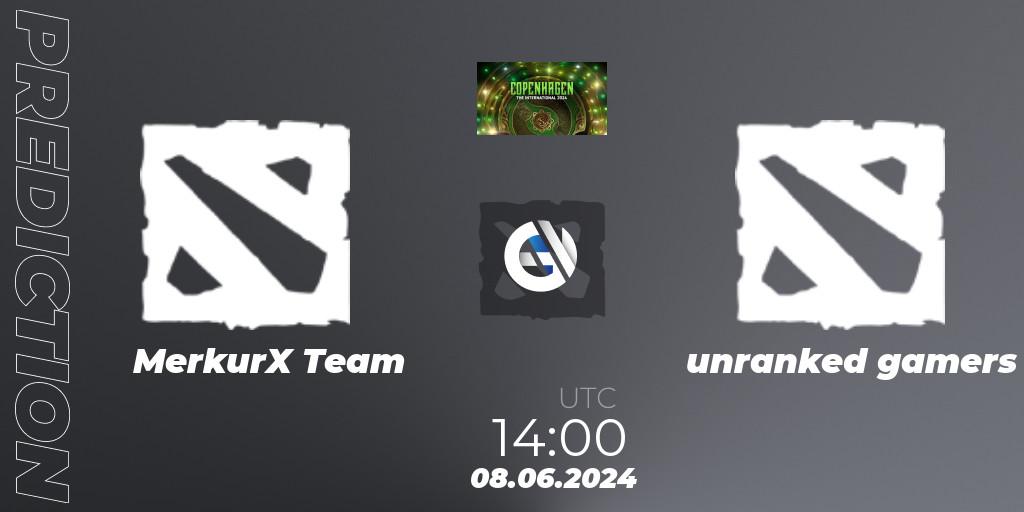 Pronósticos MerkurX Team - unranked gamers. 08.06.2024 at 14:00. The International 2024: Western Europe Open Qualifier #2 - Dota 2