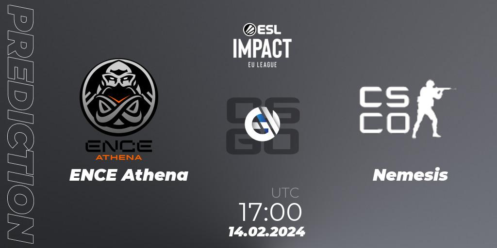 Pronósticos ENCE Athena - Nemesis. 14.02.24. ESL Impact League Season 5: European Division - Open Qualifier #1 - CS2 (CS:GO)