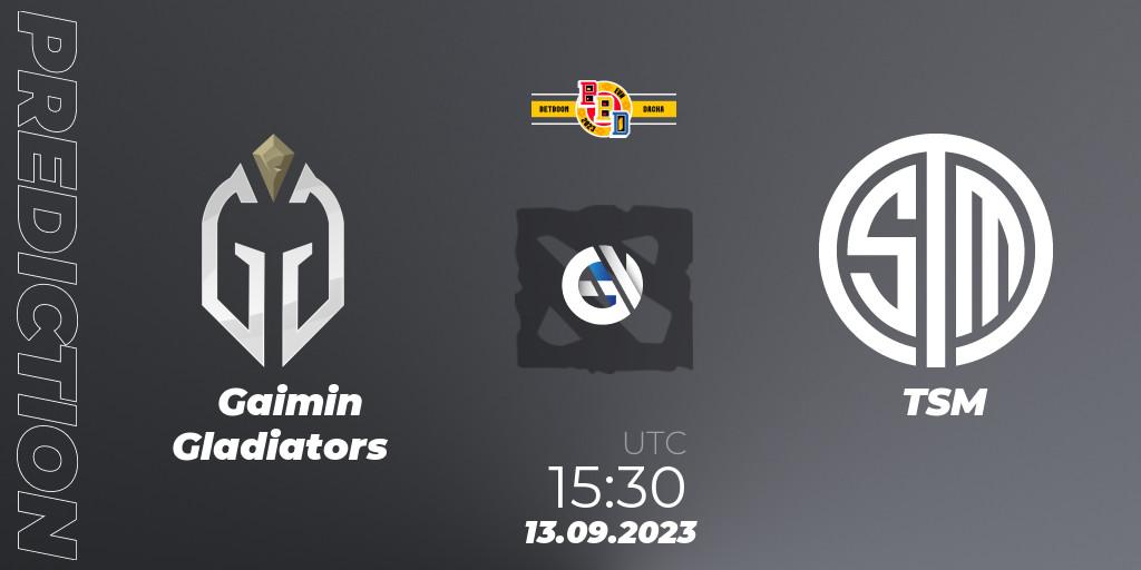 Pronósticos Gaimin Gladiators - TSM. 13.09.2023 at 18:00. BetBoom Dacha - Dota 2