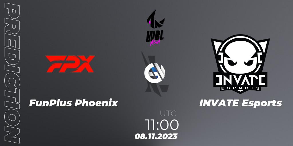 Pronósticos FunPlus Phoenix - INVATE Esports. 08.11.23. WRL Asia 2023 - Season 2 - Regular Season - Wild Rift