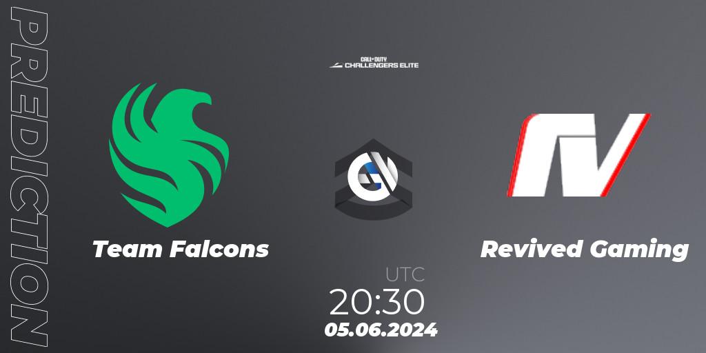 Pronósticos Team Falcons - Revived Gaming. 05.06.2024 at 19:30. Call of Duty Challengers 2024 - Elite 3: EU - Call of Duty