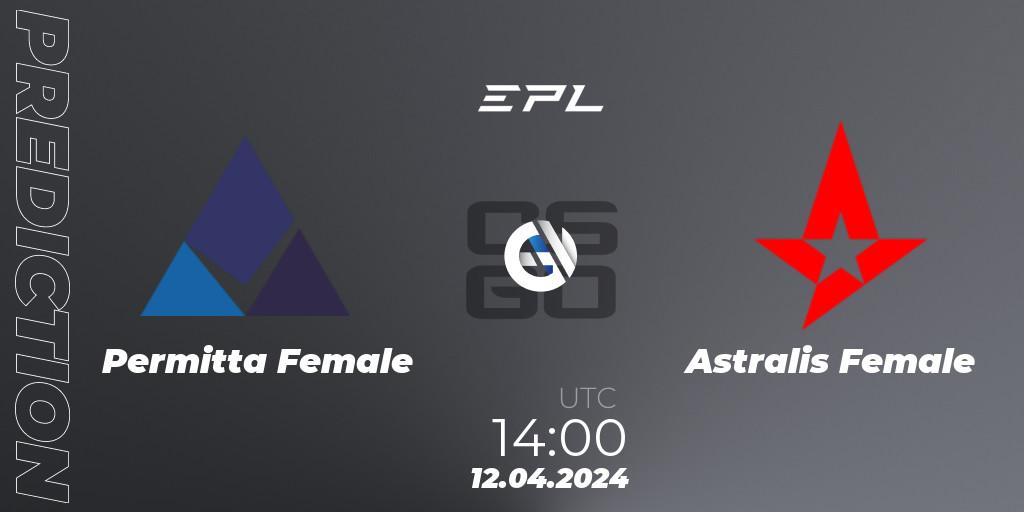 Pronósticos Permitta Female - Astralis Female. 12.04.2024 at 14:00. European Pro League Female Season 1 - Counter-Strike (CS2)